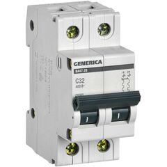 Выключатель автоматический модульный 2п C 32А 4.5кА ВА47-29 GENERICA IEK MVA25-2-032-C • Купить по низкой цене в интернет-магазине СМЭК