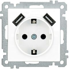 Розетка 1-м СП Bolero Рюш10-1-Б 16А IP20 с заземл. защ. шторки с 2-мя заряд. устройствами USB 2.1А м • Купить по низкой цене в интернет-магазине СМЭК