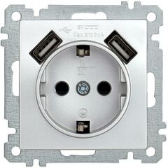 Розетка 1-м СП Bolero Рюш10-1-Б 16А IP20 с заземл. защ. шторки с 2-мя заряд. устройствами USB 2.1А м • Купить по низкой цене в интернет-магазине СМЭК