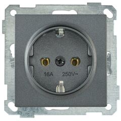 Розетка 1-м СП Bolero РС11-1-0-Б 16А IP20 с заземл. механизм антрацит IEK ERB11-K95-16 • Купить по низкой цене в интернет-магазине СМЭК
