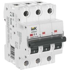 Выключатель автоматический модульный 3п K 4А M10N ARMAT IEK AR-M10N-3-K004 • Купить по низкой цене в интернет-магазине СМЭК