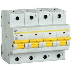 Выключатель автоматический модульный 4п C 80А 15кА ВА47-150 IEK MVA50-4-080-C • Купить по низкой цене в интернет-магазине СМЭК