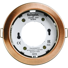 Светильник точечный NGX-R1-006-GX53 IP20 черн. медь NAVIGATOR 71282 • Купить по низкой цене в интернет-магазине СМЭК