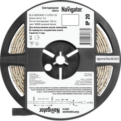 Лента светодиодная NLS-5050CW30-7.2-IP20-12V R5 7.2Вт/м (уп.5м) Navigator 71766 • Купить по низкой цене в интернет-магазине СМЭК
