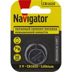 Элемент питания литиевый CR1620 NBT-CR1620-BP1 (блист.1шт) NAVIGATOR 93827 • Купить по низкой цене в интернет-магазине СМЭК