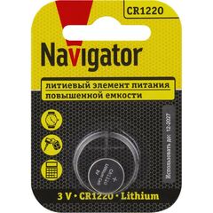 Элемент питания литиевый CR1220 NBT-CR1220-BP1 (блист.1шт) NAVIGATOR 93825 • Купить по низкой цене в интернет-магазине СМЭК