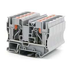 Клемма проходная зажим push-in 2 точки подключения 10кв.мм сер. DKC VPR-10-GY • Купить по низкой цене в интернет-магазине СМЭК