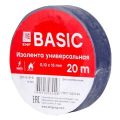 Изолента класс В 0.13х15мм (рул.20м) син. EKF plc-iz-b-s • Купить по низкой цене в интернет-магазине СМЭК