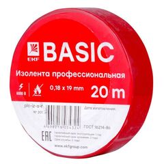Изолента класс А 0.18х19мм (рул.20м) красн. EKF plc-iz-a-r • Купить по низкой цене в интернет-магазине СМЭК