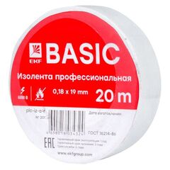 Изолента класс А 0.18х19мм (рул.20м) бел. EKF plc-iz-a-w • Купить по низкой цене в интернет-магазине СМЭК