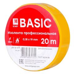 Изолента класс А 0.18х19мм (рул.20м) желт. EKF plc-iz-a-y • Купить по низкой цене в интернет-магазине СМЭК