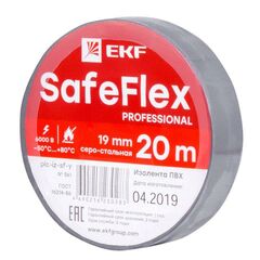 Изолента ПВХ 19мм (рул.20м) серо-стальн. SafeFlex EKF plc-iz-sf-st • Купить по низкой цене в интернет-магазине СМЭК