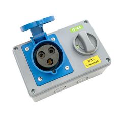 Розетка 1423 2Р+РЕ 32А 220В IP44 с блокировкой и выкл. EKF ps-1423-32-220 • Купить по низкой цене в интернет-магазине СМЭК
