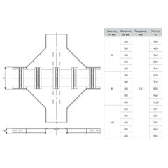 Ответвитель Х-образ. лестничный 100х100мм HDZ EKF xlt100100-HDZ • Купить по низкой цене в интернет-магазине СМЭК