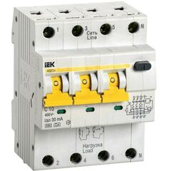 Выключатель автоматический дифференциальный 34 C10 30мА  MAD22-6-010-C-30 • Купить по низкой цене в интернет-магазине СМЭК