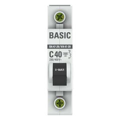 Выключатель автоматический модульный 1п C 40А 4.5кА ВА 47-29 Basic EKF mcb4729-1-40C • Купить по низкой цене в интернет-магазине СМЭК