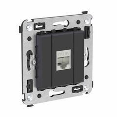 Розетка компьютерная 1-м СП Avanti "Черный матовый" RJ45 кат.6A без шторок экранир. механизм DKC 4412773 • Купить по низкой цене в интернет-магазине СМЭК