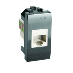 Розетка компьютерная 1-м СП 1мод. Brava RJ45 кат.5E черн. DKC 77654N • Купить по низкой цене в интернет-магазине СМЭК