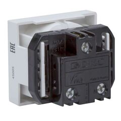 Розетка 1-м 2мод. Viva 16А IP20 2P+E с заземл. защ. шторки бел. DKC 45005 • Купить по низкой цене в интернет-магазине СМЭК