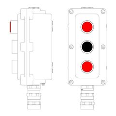 Пост управления взрывонепроницаемый из алюминия LCSD-03-B-MB-L1R(220)x1-P1B(11)x1-P1R(11)x1-PBMB-KA2MHK DKC LCSD21000109 • Купить по низкой цене в интернет-магазине СМЭК