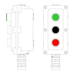Пост управления взрывонепроницаемый из алюминия LCSD-03-B-MC-L1G(220)x1-P1B(11)x1-P1R(11)x1-PCMB-KA3MHK DKC LCSD21000106 • Купить по низкой цене в интернет-магазине СМЭК