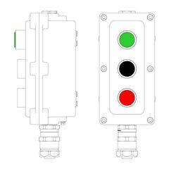 Пост управления взрывонепроницаемый из алюминия LCSD-03-B-MC-L1G(220)x1-P1B(11)x1-P1R(11)x1-PCMB-KAEPM3MHK-20 DKC LCSD21000122 • Купить по низкой цене в интернет-магазине СМЭК