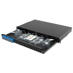 Полка оптическая выдвижная 1U с адатерами 8 х duplex SC OS2 в комплекте с лицевой панелью пигтейлами сплайс-кассет(ой/ами) и гильзами КДЗС DKC RNFP9DS • Купить по низкой цене в интернет-магазине СМЭК