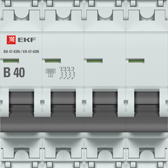 Выключатель автоматический модульный 4п B 40А 6кА ВА 47-63N PROxima EKF M636440B • Купить по низкой цене в интернет-магазине СМЭК