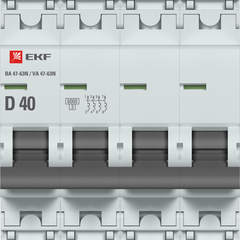 Выключатель автоматический модульный 4п D 40А 6кА ВА 47-63N PROxima EKF M636440D • Купить по низкой цене в интернет-магазине СМЭК