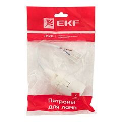 Патрон Е27 подвесной с клеммной колодкой пласт бел. (инд. пакет) EKF LHP-E27-w-p • Купить по низкой цене в интернет-магазине СМЭК