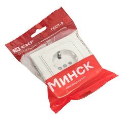 Розетка 1-м СП Минск 16А IP20 с заземл. защ. шторки бел. Basic EKF ERR16-028-100 • Купить по низкой цене в интернет-магазине СМЭК