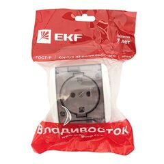 Розетка 1-м ОП Владивосток 16А IP54 с заземл. с прозр. крышкой бел. EKF EQR16-029-30-54-T • Купить по низкой цене в интернет-магазине СМЭК