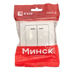 Выключатель 2-кл. СП Минск 10А IP20 с индикатором бел. Basic EKF ERV10-123-10 • Купить по низкой цене в интернет-магазине СМЭК
