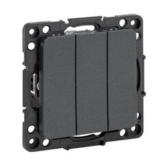 Выключатель 3-кл. Стокгольм 10А механизм черн. PROxima EKF EZV10-024-10 • Купить по низкой цене в интернет-магазине СМЭК