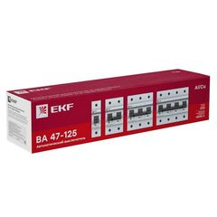 Выключатель автоматический модульный 3п D 125А 15кА ВА 47-125 PROxima EKF mcb47125-3-125D • Купить по низкой цене в интернет-магазине СМЭК