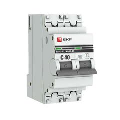 Выключатель автоматический модульный 2п C 40А 4.5кА ВА 47-63 PROxima EKF mcb4763-2-40C-pro • Купить по низкой цене в интернет-магазине СМЭК