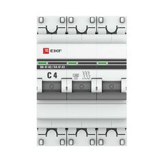 Выключатель автоматический модульный 3п C 4А 4.5кА ВА 47-63 PROxima EKF mcb4763-3-04C-pro • Купить по низкой цене в интернет-магазине СМЭК