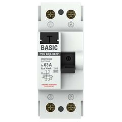 Выключатель дифференциального тока (УЗО) 2п 63А 30мА тип AC Basic электрон.EKF elcb-2-63-30e-sim • Купить по низкой цене в интернет-магазине СМЭК