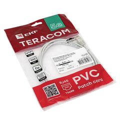 Патч-корд кат.5E UTP неэкранир. PVC 1Гбит/с 2м сер. TERACOM EKF TRC-5EUTP-PVC-2M-GY • Купить по низкой цене в интернет-магазине СМЭК