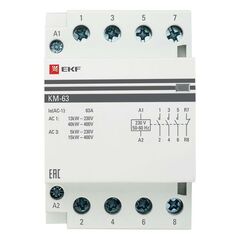 Контактор модульный КМ 63А 3NО+NC (3 мод.) EKF km-3-63-31 • Купить по низкой цене в интернет-магазине СМЭК