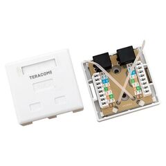 Розетка настенная TERACOM PRO кат.6 неэкранированная 2 порта RJ-45 Dual IDC бел. EKF TRP-WBOX-2RJ45-6UTP-WH • Купить по низкой цене в интернет-магазине СМЭК