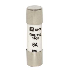 Вставка плавкая цилиндрическая ПВЦ 10х38 6А EKF pvc-10x38-6 • Купить по низкой цене в интернет-магазине СМЭК
