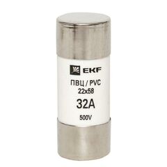 Вставка плавкая цилиндрическая ПВЦ 22х58 32А EKF pvc-22x58-32 • Купить по низкой цене в интернет-магазине СМЭК