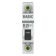 Выключатель автоматический модульный 1п B 25А 4.5кА ВА 47-29 Basic EKF mcb4729-1-25-B • Купить по низкой цене в интернет-магазине СМЭК