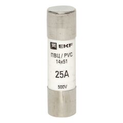 Вставка плавкая цилиндрическая ПВЦ 14х51 25А EKF pvc-14x51-25 • Купить по низкой цене в интернет-магазине СМЭК