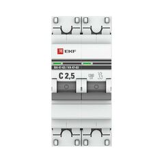 Выключатель автоматический модульный 2п C 2.5А 4.5кА ВА 47-63 PROxima EKF mcb4763-2-2.5C-pro • Купить по низкой цене в интернет-магазине СМЭК