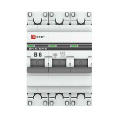 Выключатель автоматический модульный 3п B 6А 4.5кА ВА 47-63 PROxima EKF mcb4763-3-06B-pro • Купить по низкой цене в интернет-магазине СМЭК