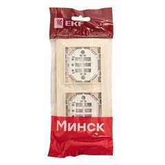 Рамка 2-м Минск горизонтальная беж. EKF ERM-G-302-20 • Купить по низкой цене в интернет-магазине СМЭК