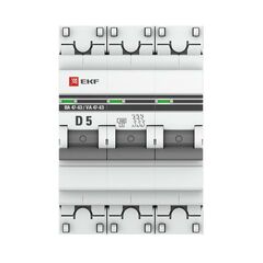 Выключатель автоматический модульный 3п D 5А 4.5кА ВА 47-63 PROxima EKF mcb4763-3-05D-pro • Купить по низкой цене в интернет-магазине СМЭК