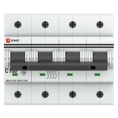 Выключатель автоматический модульный 4п C 100А 15кА ВА 47-125 PROxima EKF mcb47125-4-100C • Купить по низкой цене в интернет-магазине СМЭК